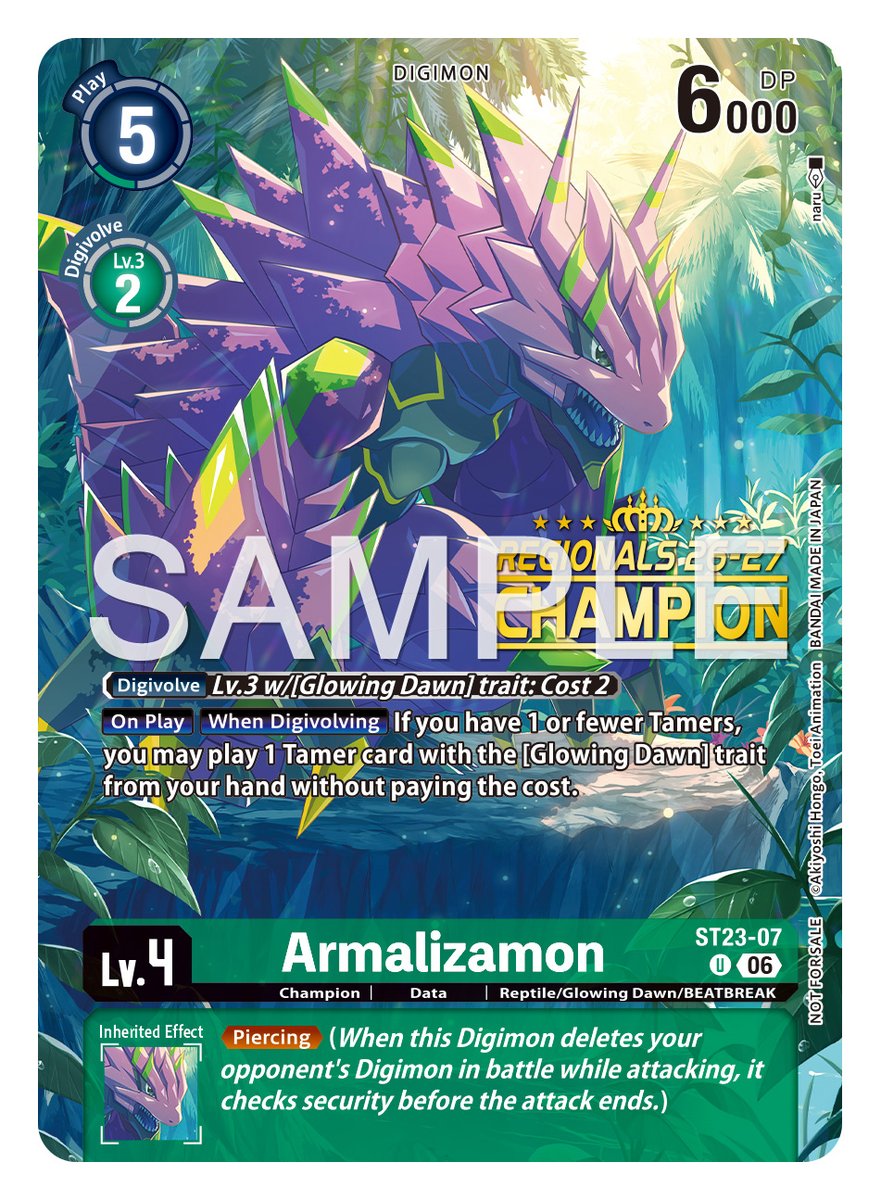 digimon series 2 cards REVEALS] Hello Tamers! Today's alt-art prize are [ST23-07 Armalizamon] from the Regional Season Card Set! World Championship 26–27 Regionals Season 2 https://t.co/siZQTiHOhn #DigimonCardGame This expansion pack features a variety of powerful Digimon cards DIGIMON CARD GAME 2nd Anniversary