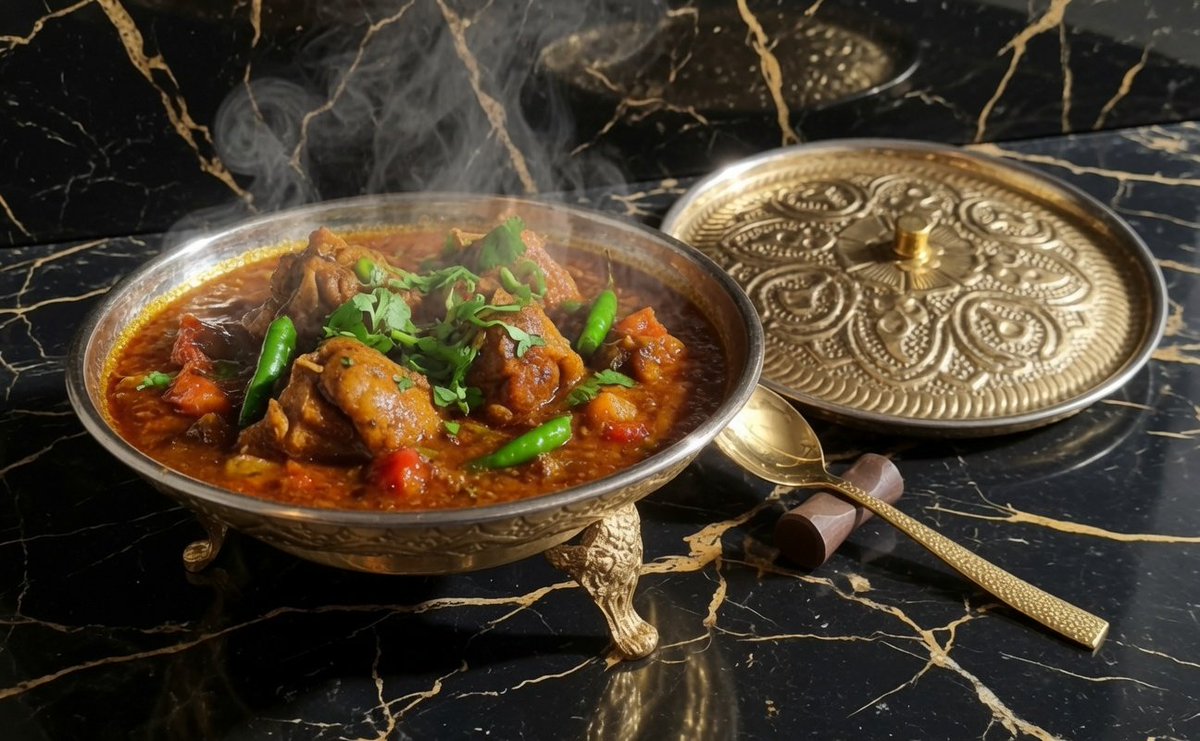 UiMtraders's tweet photo. Flat Karahi Pure Brass & Steel with Hand Carving and Pure Brass 3-Leg Underliner
Elevate your dining experience with this exquisite Flat Karahi, masterfully crafted from premium pure brass and stainless steel. Designed for both functionality and elegance, this piece features intricate hand-carved detailing around the rim and base, showcasing traditional artistry that adds timeless charm to any table setting.

Key Features:

Material: High-quality pure brass combined with durable stainless steel interior for superior heat retention and easy cleaning.

Design: Beautifully embossed and hand-carved floral and geometric patterns that reflect classic South Asian

Craftsmanship.
Sturdy Base: Supported by an elegant pure brass 3-leg underliner with detailed lion-paw feet, providing stability and a luxurious raised presentation.

Versatile Use: Ideal for serving hot curries, karahi dishes, stews, or as a decorative centrepiece. Perfect for restaurants, home chefs, or special occasions.

Finish: Polished golden brass exterior with a sleek, reflective steel interior that enhances food presentation.

This premium Flat Karahi combines tradition with modern practicality, making it a standout addition to your cookware or serveware collection. Whether used for authentic karahi gosht, chicken karahi, or as an elegant serving bowl, it brings warmth and sophistication to every meal.

Dimensions: Available In  Dia 06, 07, 08, 09, 10 & 11 Inches.

Care Instructions: Hand wash recommended. Polish brass occasionally maintains its radiant shine.
Perfect for food photography, professional kitchens, or gifting to culinary enthusiasts!

DM For Rate And More Information.

#Karahi #BrassKarahi #HandCarvedKarahi #PureBrass #KarahiSet #FlatKarahi #BrassCookware #3LegKarahi #DesiKitchen #PakistaniKitchen #IndianCookware #ServingKarahi #KarahiGosht #LuxuryCookware #Handcrafted #BrassUtensils #TraditionalKarahi #KitchenDecor #HomeChef #DiningEssentials #VintageBrass #LuxuryTableware #FoodStyling #RestaurantCookware #EidGifts #WeddingGifts #BrassServingBowl #HandCarvedBrass #PakistaniCookware #DesiCookware