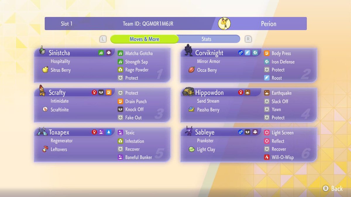 MatheusPerion's tweet photo. Esse time é sensacional, consegui um 14-3 no Master, time de Toxapex Trap com nosso querido mega Scrafty e sou double intimidade pra ferrar times fisicos, vcs podem fazer algumas modificações, mas está lidando bem com o meta atual https://t.co/nBZHe53Job