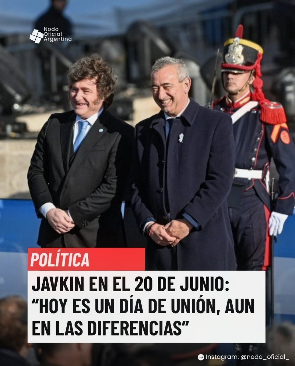 Nodo_Noticias's tweet photo. 🚨 DÍA DE LA BANDERA 🇦🇷 
JAVKIN:" HOY ES UN DIA DE UNIÓN, AUN EN LAS DIFERENCIAS"
En una jornada marcada por la presencia del Gobernador y el Presidente, el mandatario local hizo un llamado a la cohesión institucional y renovó los históricos reclamos de la región.
@pablojavkin https://t.co/euITafa4GJ