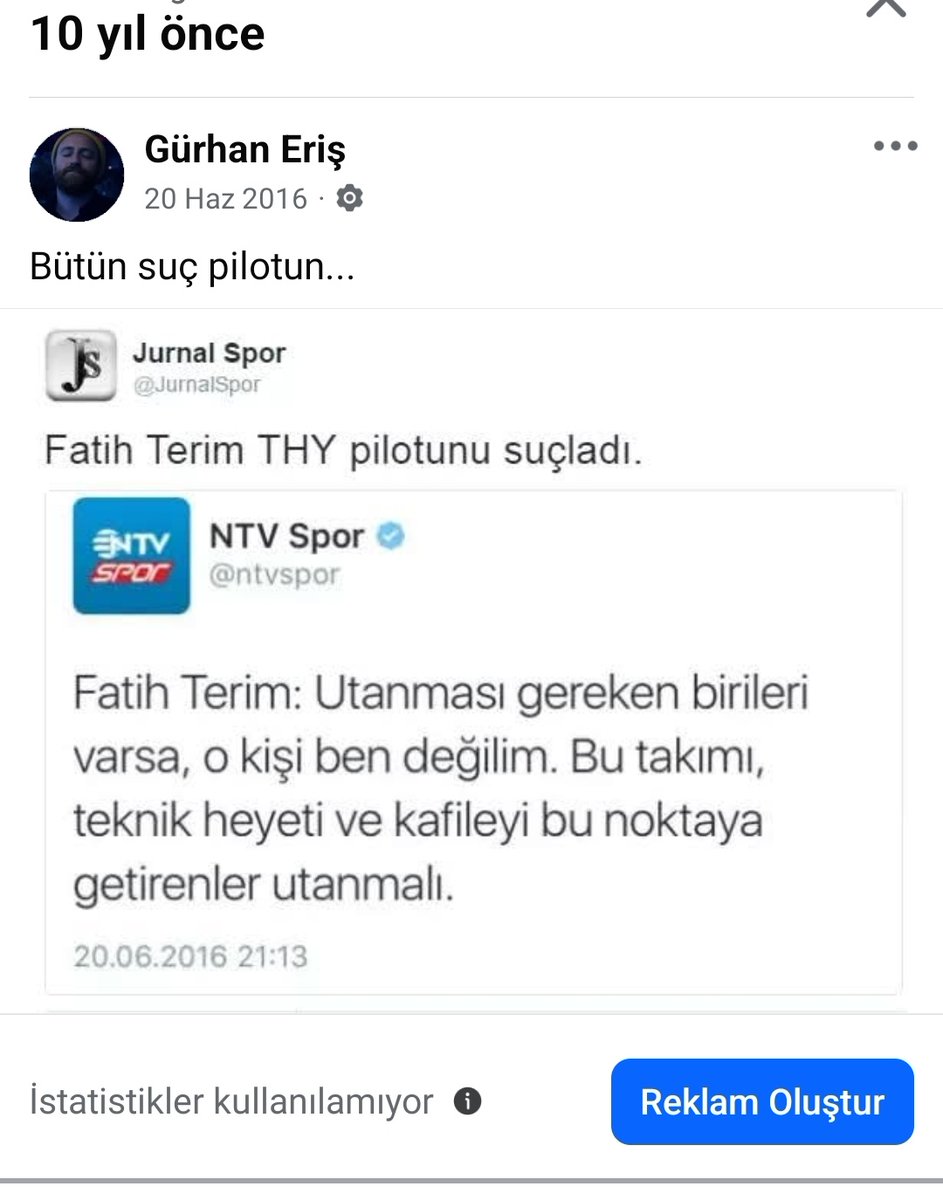 GagiEris's tweet photo. #TFFistifa  10 yıl önce 10 Yıl sonra ... Çok birşey değişmemiş ... Fatih Terim güzellemesi yapanlar burada mı?
Ben mi yanlış hatırlıyorum FT 'e milli takımın başındayken de PRİM kavgaları arasında bizler kadar gs liler de vardı ... https://t.co/fRHqkOkx8Z