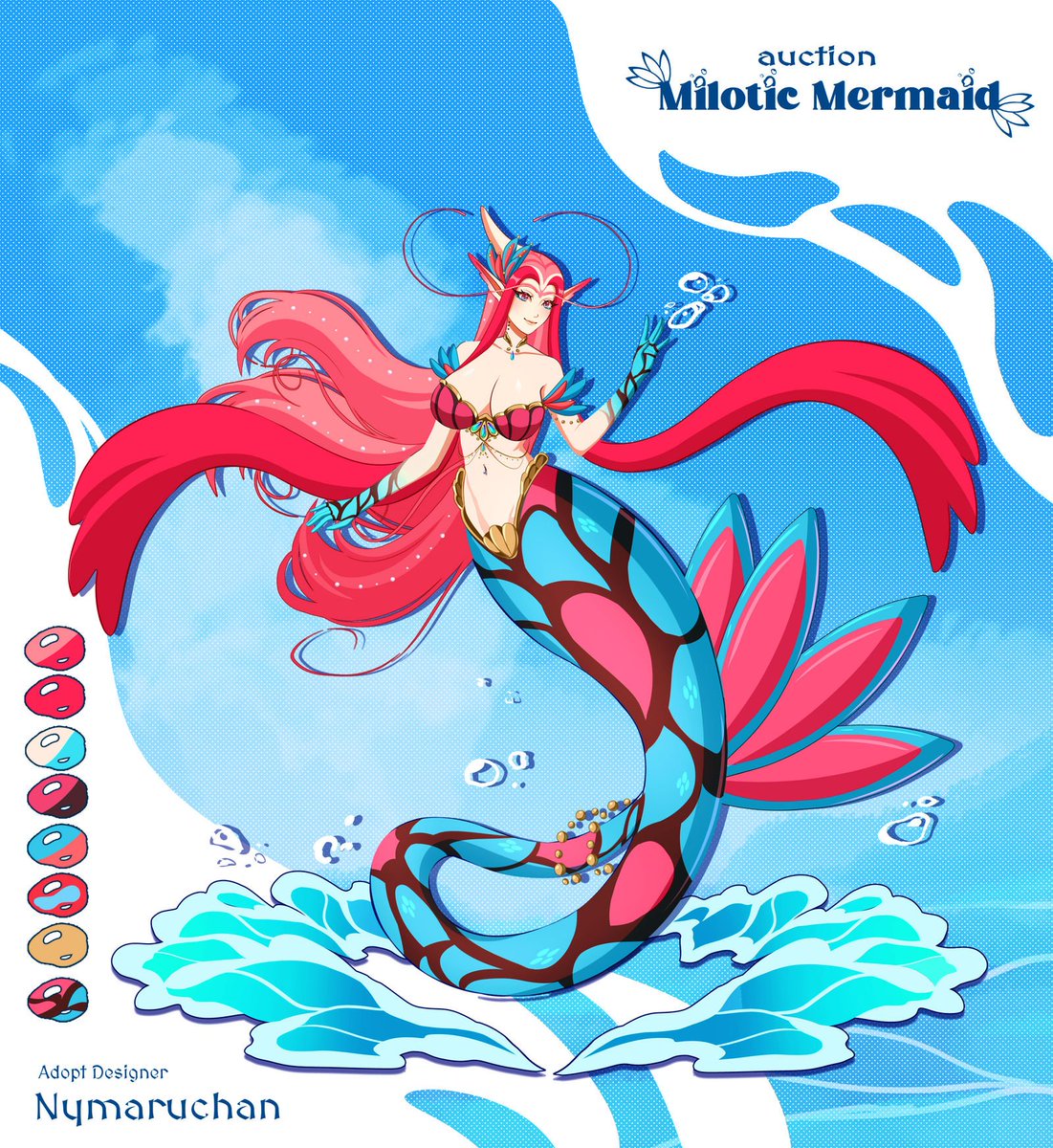 nymaruchan's tweet photo. Gijinka Milotic - Mermaid adopt 🌊 OPEN https://t.co/eubsWL4NaC