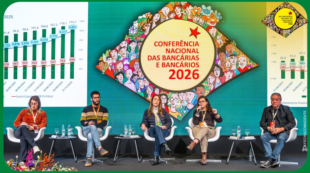 bancariosce's tweet photo. Lucros recordes do sistema financeiro e endividamento das famílias marcam os desafios da campanha salarial 2026.

https://t.co/Y8gtgSViOn https://t.co/d2mDiXgumU
