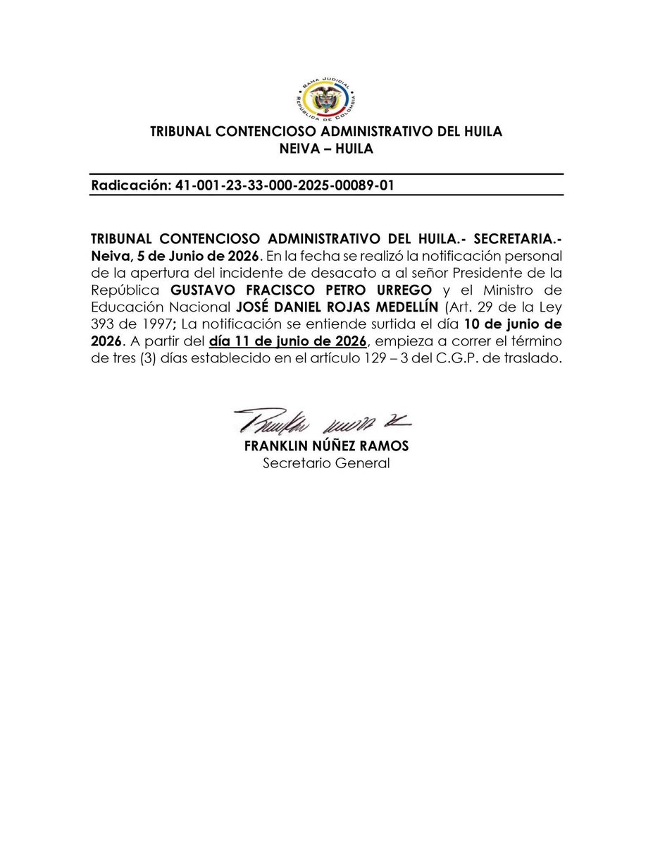 CamiloForero_C's tweet photo. @Mineducacion @petrogustavo No fue voluntad del gobierno, ustedes perdieron contra nosotros una acción de cumplimiento en 1 y 2 instancia, tuvimos que interpone un incidente de desacato y gracias a eso es que por fin firmaron los decretos. Que Viva la educación pública así ustedes se opongan ella. https://t.co/Es2tjmNV5p