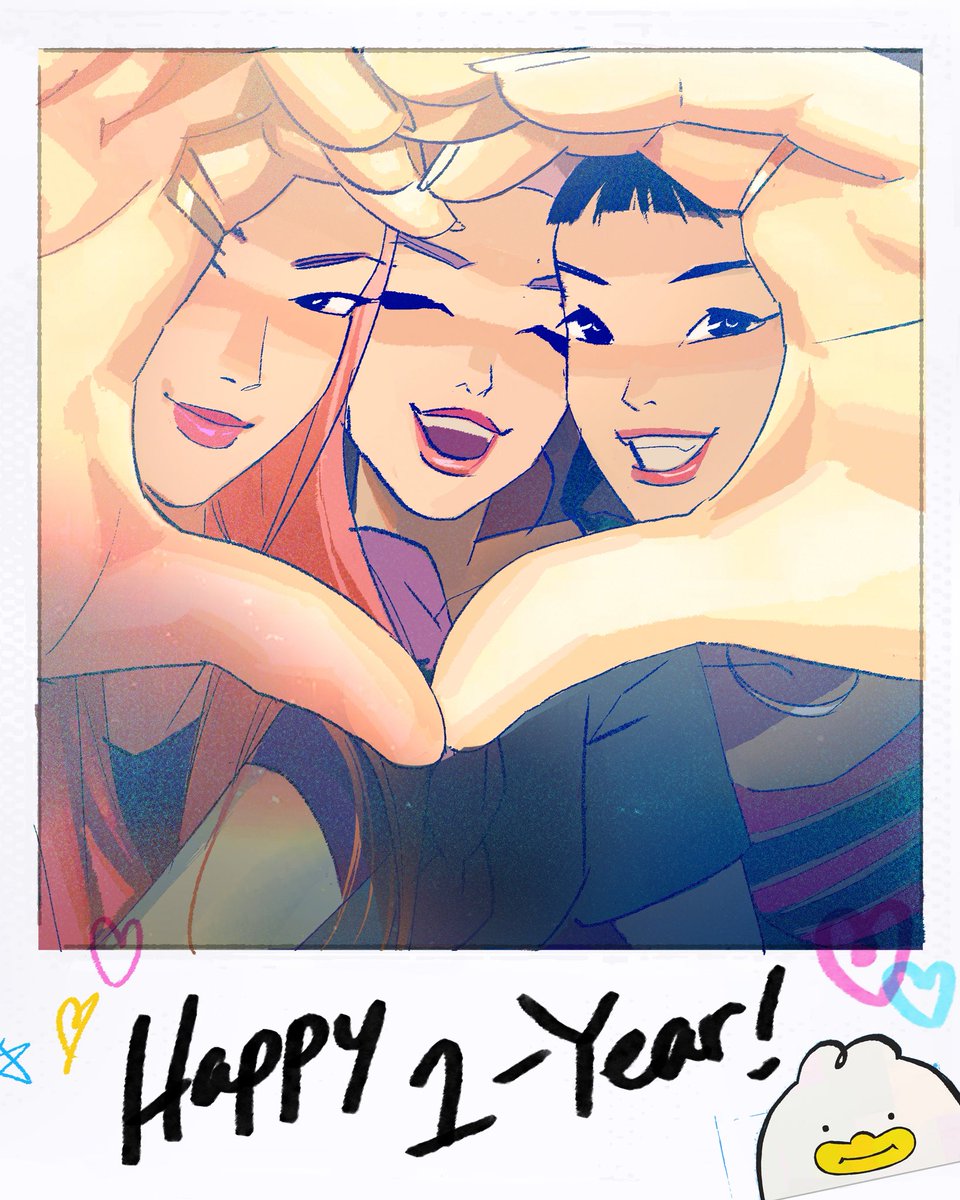 Chuwenjie's tweet photo. Can’t believe it’s been a whole year of KPop Demon Hunters!! Drew this Polaroid of the girls for @sonyanimation to celebrate the anniversary~ https://t.co/3G4u4ChrSL