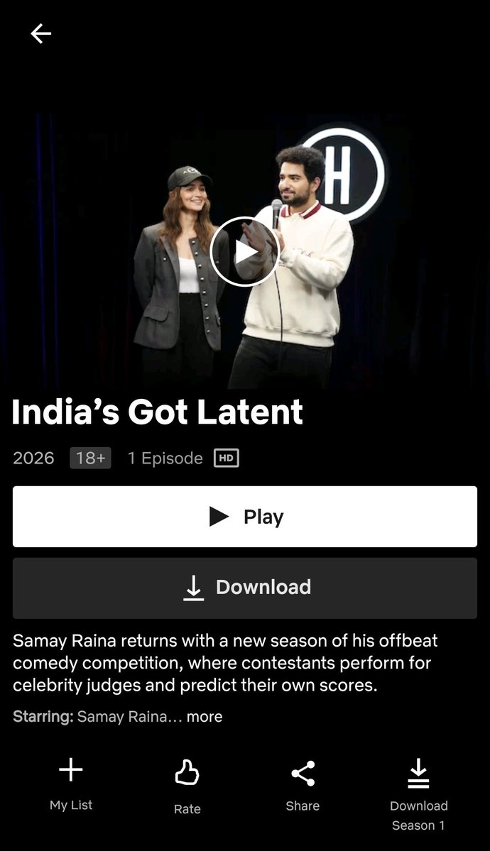 X11_Cu46's tweet photo. India’s Got Latent is back and better than ever
Warra Ep bc  🔥 https://t.co/zBFt4qEm1n