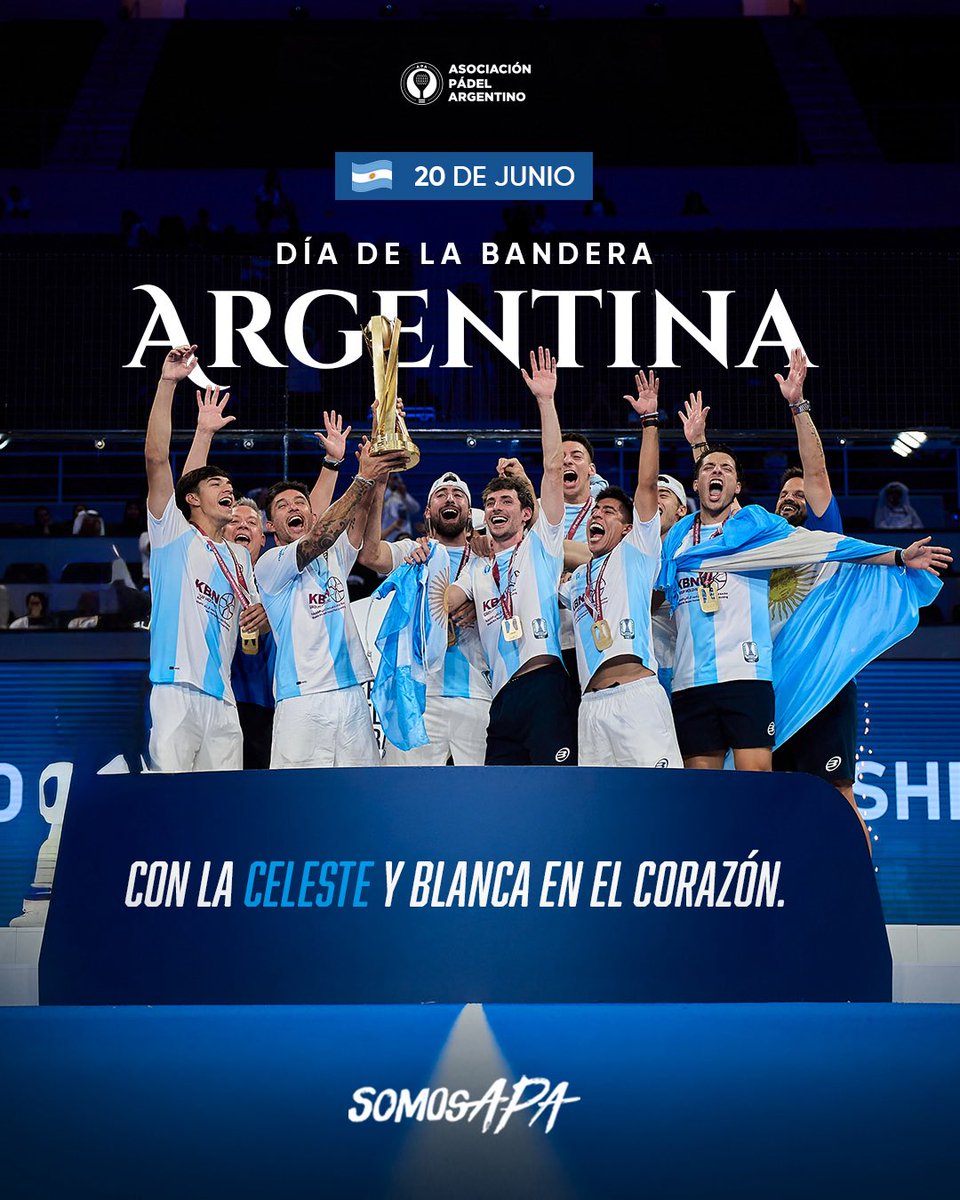 Padel_APA's tweet photo. El Día de la Bandera más linda del mundo: 20 de junio. 🇦🇷 #SomosAPA #SomosArgentina https://t.co/tWTAqJIZN7
