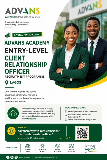 JobFinder9ja's tweet photo. Apply: https://t.co/kuGjmdN7tU https://t.co/vRQ75wjxHR