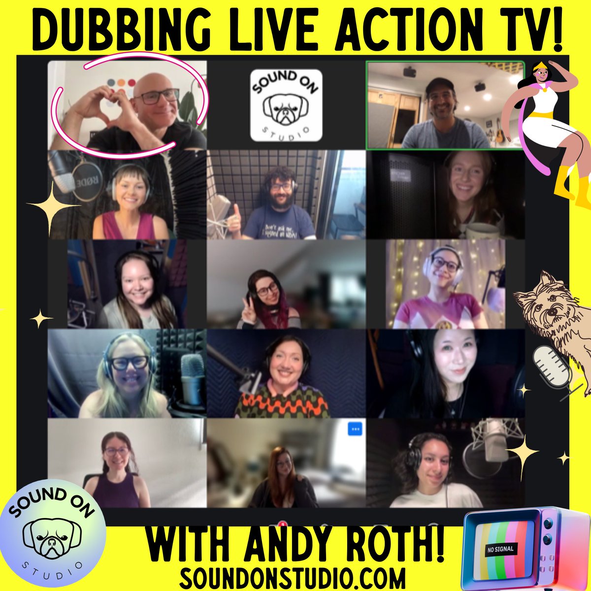 SoundOnStudio's tweet photo. Thanks to the amazing actors who joined us today for DUBBING LIVE ACTION TV with the incomparable @ShineyNoggin and our sound wizard @sbucino !! You all were awesome and we canโt wait to see whatโs next for you! ๐ถ๐๐บ๐๏ธ๐ซ #keepgoing #takeclass https://t.co/F67l9gdrOz