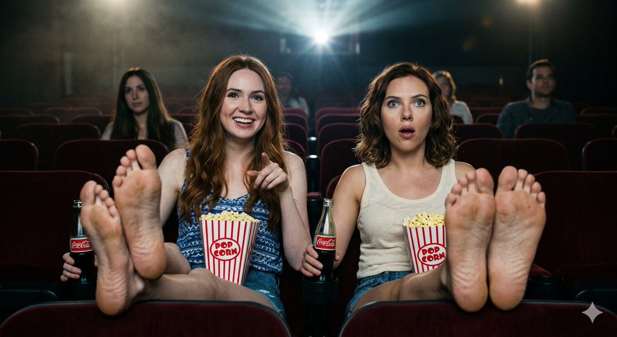 Mads_AI_Place's tweet photo. A night at the movies…
Karen Gillan &amp; Scarlet Johansson, Perrie Edwards &amp; Dua Lipa, Holly Willoughby &amp; Kate Garraway and Jenna Ortega &amp; Sadie Sink
All AI Generated https://t.co/wf4hZlqIyQ