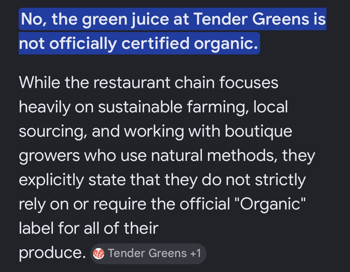 rawbryanau's tweet photo. I really love 💕 Tender Greens Restaurant their Green Juice 🥤 for $5.90 with Free Refill it’s a fresh refreshing healthy great choice and although not certified organic it says is sustainably sourced and grown nice 👍 🥰🌎🌱🥗 https://t.co/PUHxXzTnCl