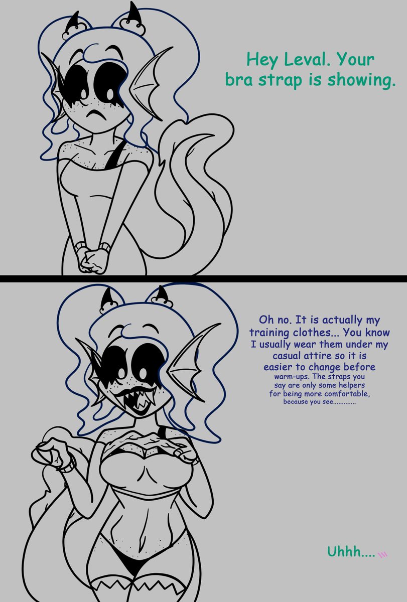 glazed025's tweet photo. Bra strap meme with Levalenthine
Sorry if it is not too much, but I have the pencil broke and it is hard for it to detect the pressure, this is the best I could do😓
#originalcharacterart https://t.co/0isw9Muk1z