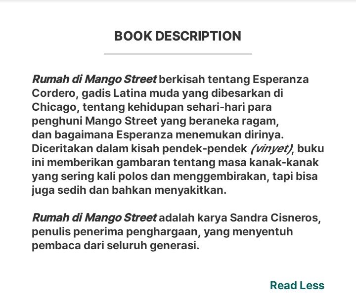 clovst4r's tweet photo. currently reading⭑.ᐟ
★ (2024) Rumah di Mango Street (The House on Mango Street) | Sandra Cisneros | 176 pages
⛔may contain spoilers⛔
#clovreads #booktwt https://t.co/MLudf8AV4K