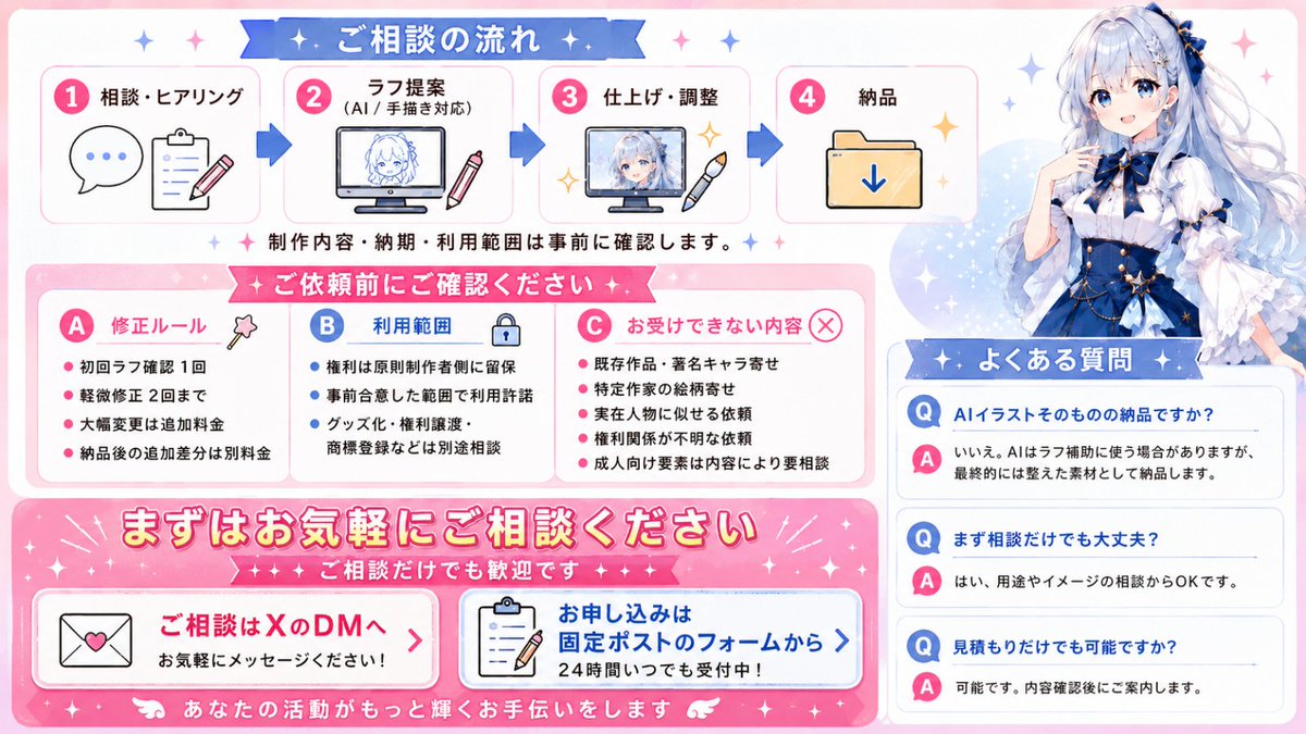OvsaTiida's tweet photo. 活動用オリジナルキャラ素材、少数モニター受付中です

SNS・配信・創作・LINEスタンプ風画像などに対応
「この内容でも作れる？」だけでもDM OK 

詳細・正式相談はフォームへ👇
【フォームURL】
https://t.co/DI4kfCY9Jy https://t.co/X6XPBb46RE