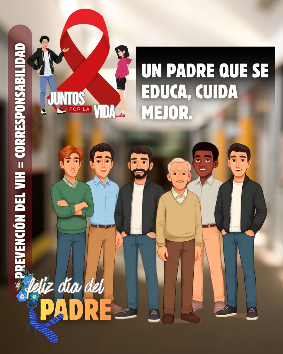 JuntosporlaVida's tweet photo. 👨‍🏫Educarse sobre VIH, hacerse el test y usar preservativo es corresponsabilidad. 
🇨🇱En Chile el test es gratis, confidencial y rápido en cualquier Cesfam. Sin orden médica.
👨‍💻Papá, infórmate. Pregunta. Educate.
 #DíaDelPadre #Corresponsabilidad #PrevenciónVIH #HazteElTest https://t.co/ziioSEV5RV