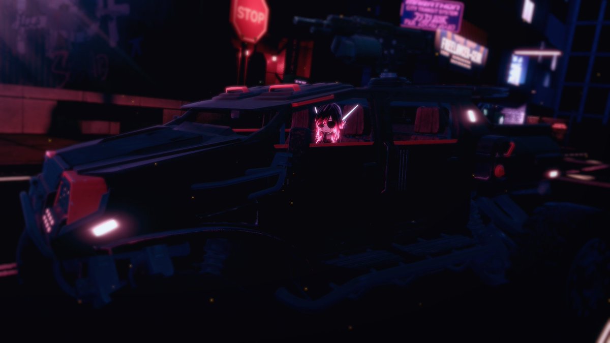 DroidConspiracy's tweet photo. "VROOM VROOM MOTHAFU-!" *CRASHES*

#ラシューシャ, #Lasyusha, #VRCPhotography, #VRChat https://t.co/PWctQf6s5c