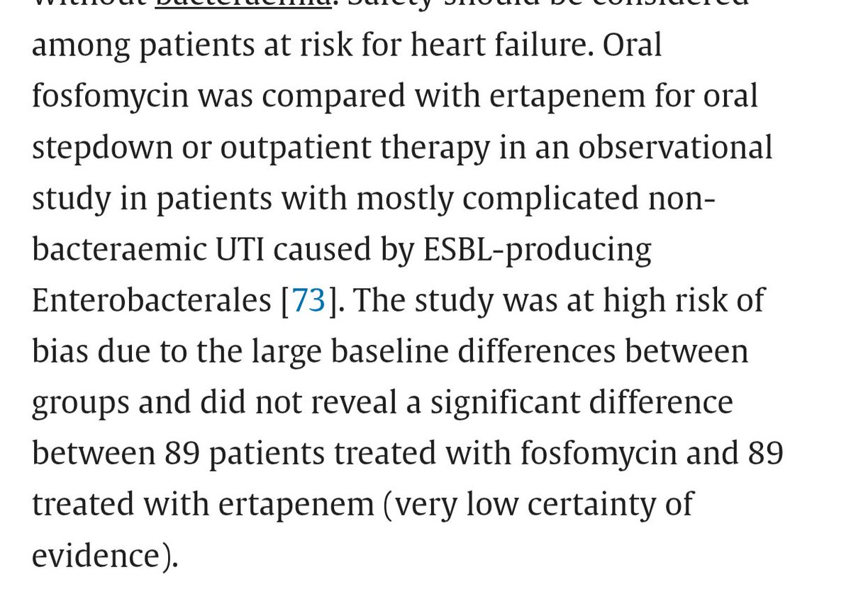 ABsteward's tweet photo. In the 2022 ESCMID guideline (Paul et al., Clin Microbiol Infect 2022), the discussion of cUTI focuses on intravenous fosfomycin (ZEUS and FOREST) and does not provide a recommendation regarding oral fosfomycin for cUTI or pyelonephritis
They didn't mention RCTs , likely published after the publication of the guidelines.