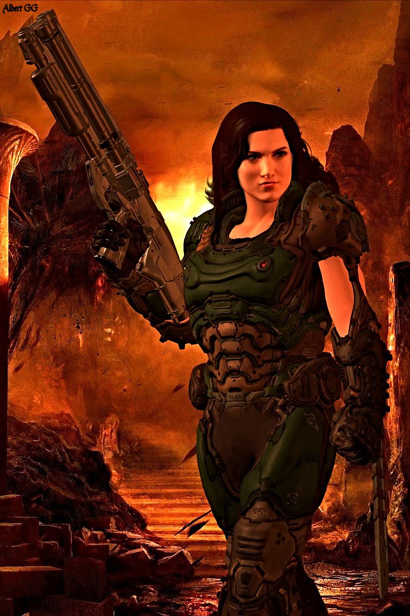 GothicGamerXIV's tweet photo. Doomgirl Gina Carano artwork i made 5 years ago. https://t.co/VfL3zce5gh