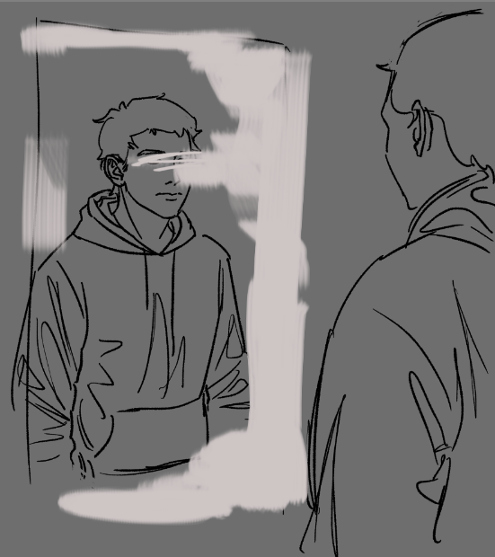 skaerare's tweet photo. hi everyone i like horror games. recently i've been writing a lot of cry of fear stuff. anyways do you see my vision in this sketch? tempted to render it but also im lazy #cryoffear https://t.co/cuSXI1xnP6