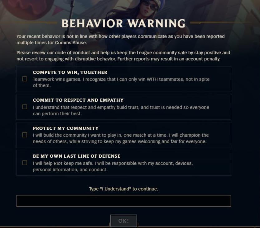 lolsnowball_'s tweet photo. anyone else find this message hot asf? 
like yes riot talk me through it and make me submit 
I Understand https://t.co/8Zo83yxLBw