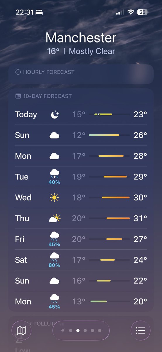 Olli43's tweet photo. This is the second time ive ever been in Manchester and again it’s hitting a delightful 30c (87f) this coming week.  Man I could get used to this!!
(I definitely wont reply to this in the future and I expect this to continue forever.) 😎 https://t.co/JsuQrE3S3B