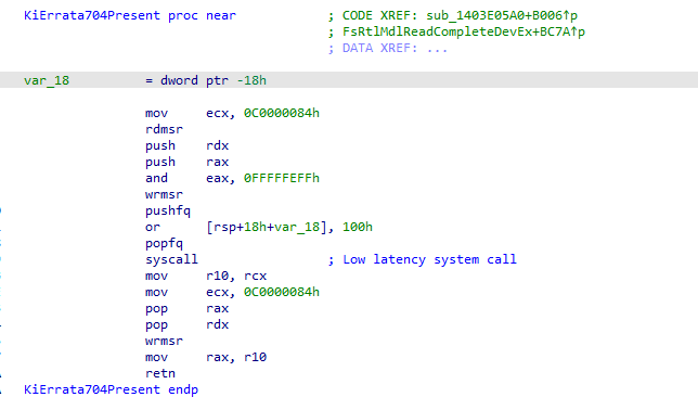 cr3ghost's tweet photo. How PatchGuard detects hypervisor-based hooks. Written by two Riot Games Anti-Cheat Engineers. Some of the most underrated researchers in the Windows internals and kernel/hypervisor security space.

Microsoft embedded multiple detection techniques inside PatchGuard to catch hypervisors hiding the real LSTAR MSR value. Trap flags, MOV SS tricks, ICEBP edge cases, LSTAR shadowing, and deliberately triggered page faults that expose the real syscall handler address.

Part 2 includes a custom detection technique with a full working PoC.

Part 1: https://t.co/pJNWLBDuQW

Part 2: https://t.co/nheDEfeDD1

PoC: https://t.co/e5PDrvaOj3

Authors: @nickeverdox  @aidankhoury 

#WindowsInternals #ReverseEngineering #AntiCheat