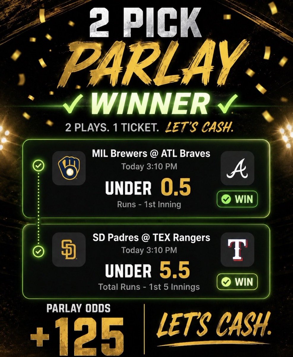 fulltiltpicks's tweet photo. CASH IT BABY!! ✅✅✅

We’re eating again 🔥

Big play in the #UFC still to come🔥

Follow @fulltiltpicks &amp; lock in💰🚀

#Gambling𝕏 | #MLB https://t.co/wSwNRTRxRk