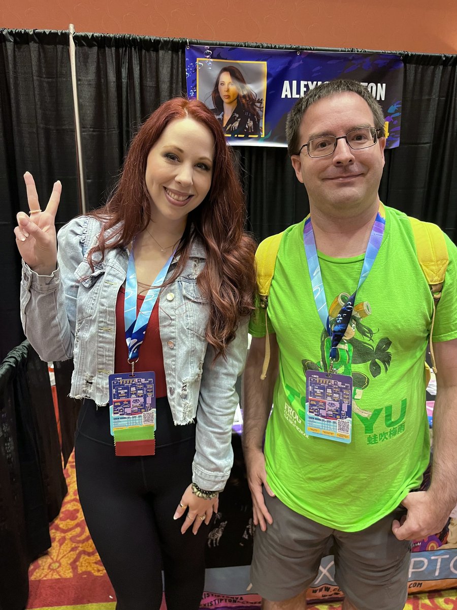 nsarmoredfrog's tweet photo. Quick trip to #SoonerCon and I got to meet two wonderful people!
@AlexisTiptonVA who played Reze in the Chainsaw Man Movie!
@ChrisHackneyGGK who played the founder of Hyrule in Zelda: Tears of the Kingdom! https://t.co/m0Xw0mKCCy