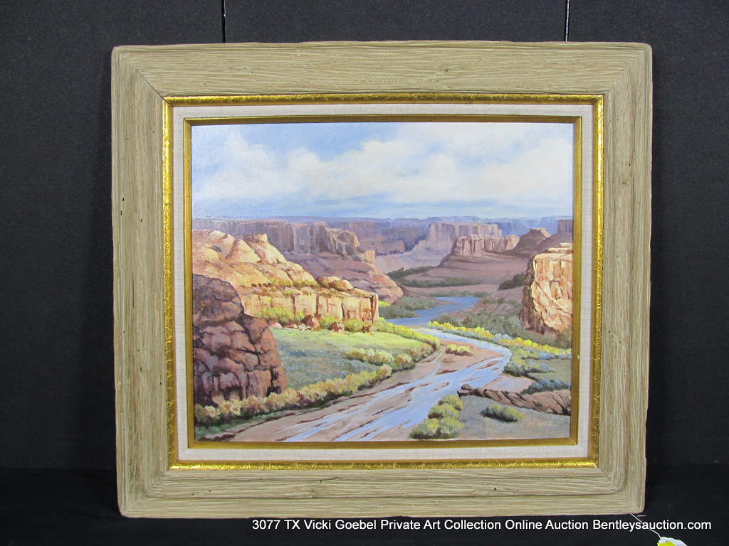 bentleysauction's tweet photo. Lot # 11 - DESERT CANYON CREEK - RUSTIC WOOD FRAME 30" X 34"
P. Lorein, Oil on Canvas

ENDS: Monday, June 22 at 7 PM CDT
Amarillo, TX

https://t.co/G5Ra7DXdLe https://t.co/3dbzIu7e8i