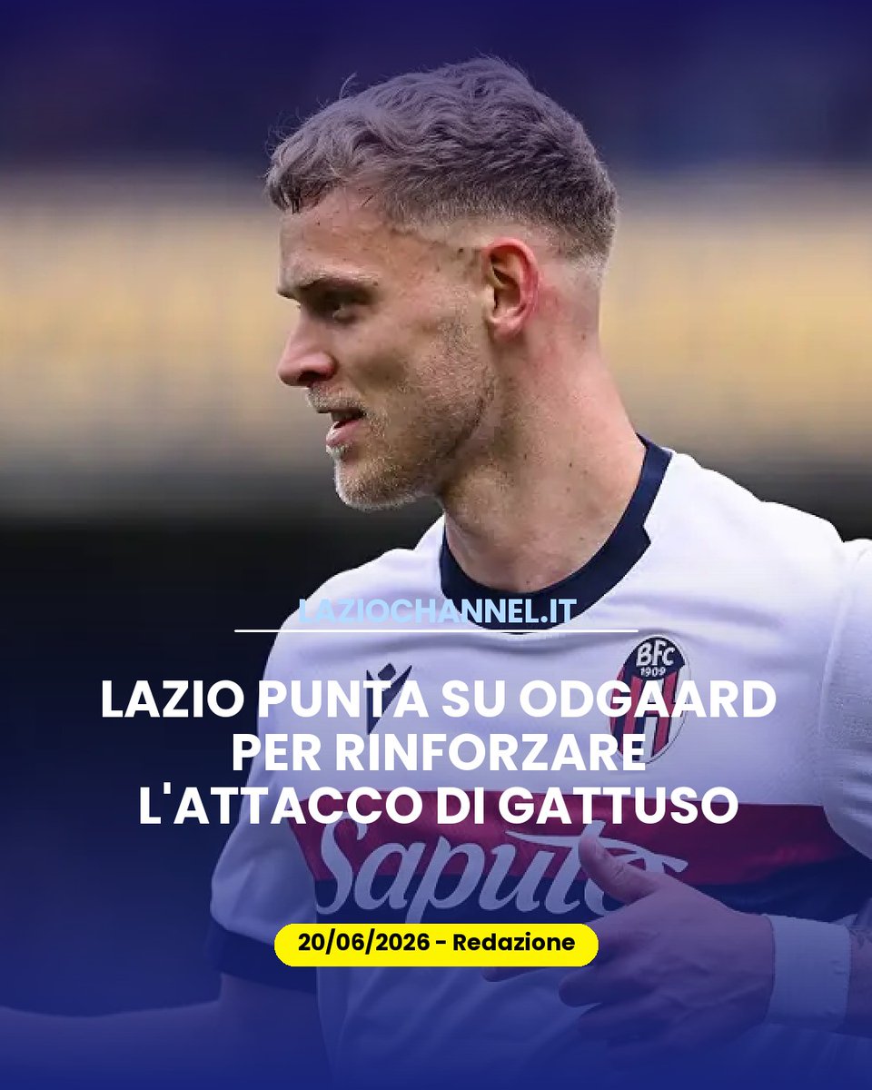 LazioChannel's tweet photo. Lazio punta su Odgaard per rinforzare l’attacco di Gattuso: In casa Lazio cresce l’attenzione verso Jens Odgaard, il giovane attaccante danese di proprietà del Bologna che potrebbe rappresentare un tassello importante per il… https://t.co/dALPBORQiB #Lazio #Odgaard #Gattuso https://t.co/0FPWc8PCKr