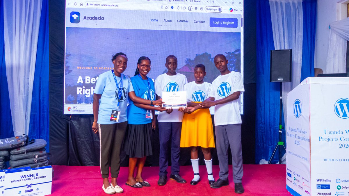 NoelineNandago's tweet photo. am proud to be your Mentor.
Kasasira Eric S3, Jane Lauryn Murungi S3 & Emmanuel Tusubira S6 presenting their project “ACADEXIA” a Learning Management System at #WebsiteCompetitionUG Busoga College Mwiri @Mwirian1911 @Yoast @jetpack @WordPress @SteveUG https://t.co/S6pOMQBeQF