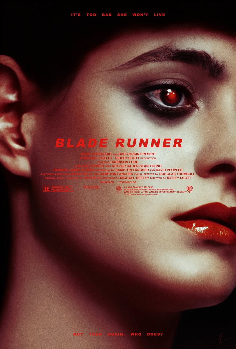SciFiArchives's tweet photo. Stunning poster for Blade Runner by @lescarletwoman https://t.co/HunUGjlGce
