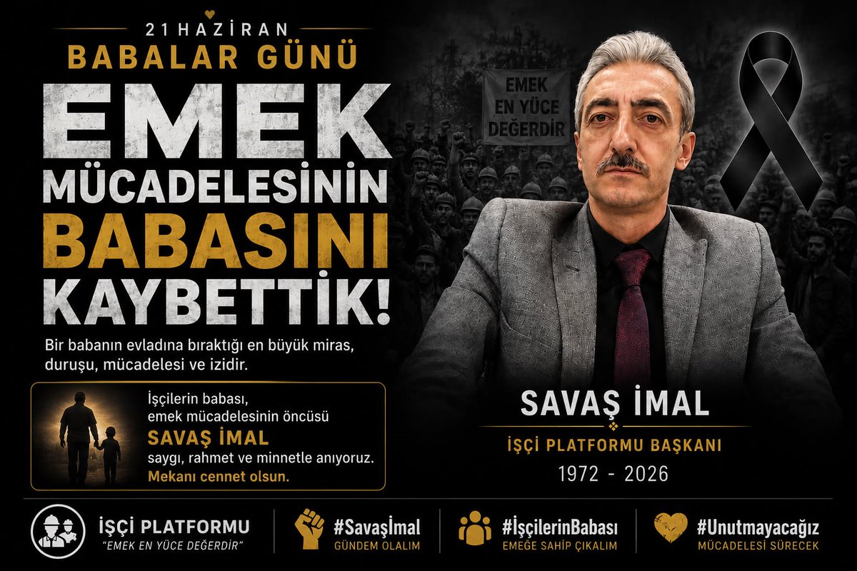 4DKip's tweet photo. Kamu EmekçiLerinin fikir babası Savaş İMAL’ı son yoLcuLuğuna uğurLarken adını miLyonLara duyurmak için saat 09:00 - 13:00 da X  de buLuşuyoruz

EtiketLer

#Savaşİmal
EmeğinBabası https://t.co/IzyQjr3Psf