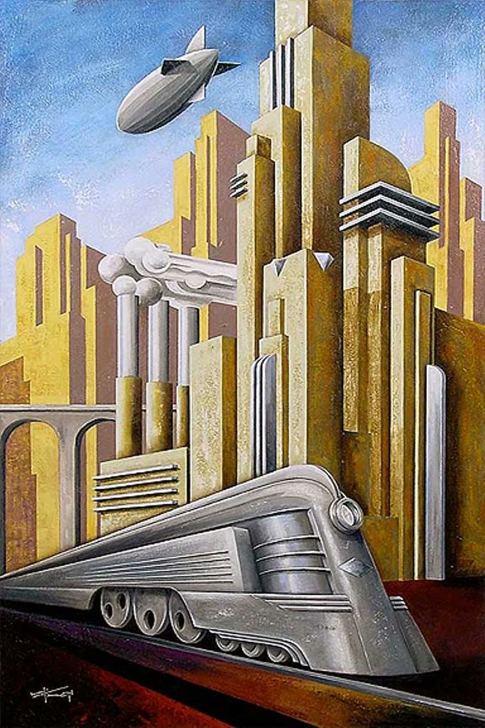 SciFiArchives's tweet photo. "Downtown Supernova" futuristic art by Kungl https://t.co/Is8yuu1Grt