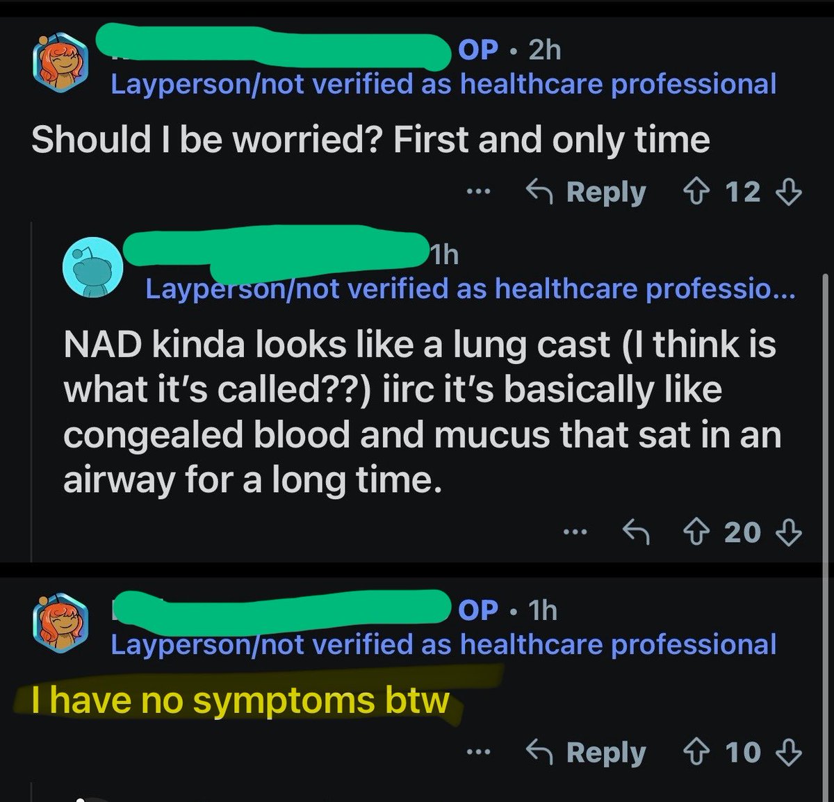 envidreamz's tweet photo. Her kids are very sick, she says.

She claims she has NO symptoms.

But then coughed up what looks like a congealed mucus blood worm tonight and thought it was just mucus.

How is coughing up literal bloody casts from your lungs not a symptom?!

This is the denial that lives with Covid.

People are breaking down, yet still gaslighting themselves into silence.

Covid is still here, leaving evidence in sinks and wastewater, while everyone glances away and calls it nothing.