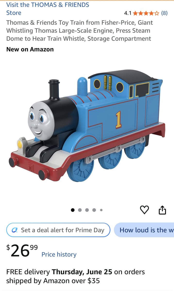 railsbyrick's tweet photo. For your money you can get:

ONE small wagon using a 50 year old tooling with new paint for $35.

Or

A brand new behemoth Thomas for $26 with a fun play feature and doubles as a great display piece.

It’s getting harder to justify Bachmann. https://t.co/1FYXuWoBkx