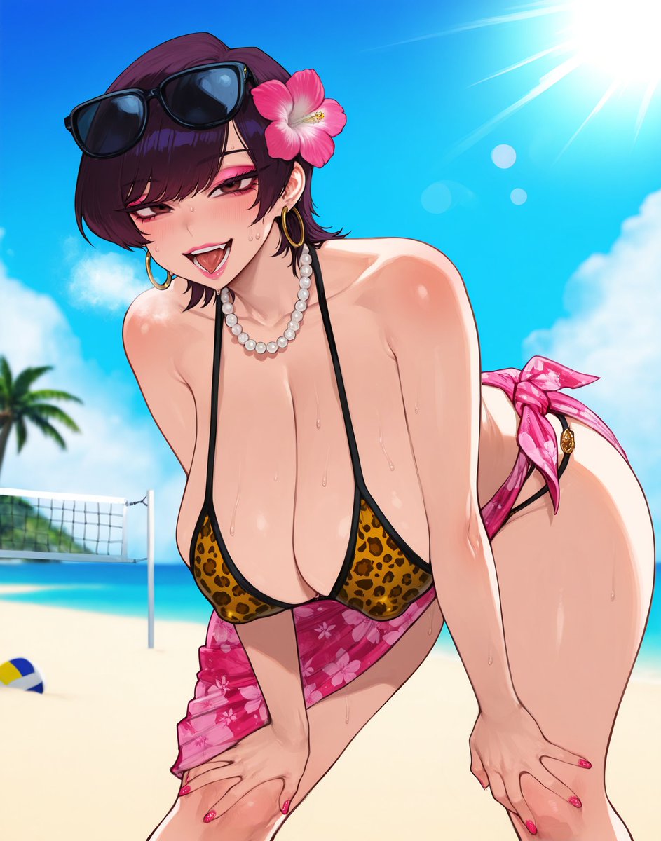 RandooAI's tweet photo. Komi Shuuko Ready To Turn Head At The Beach 💜
#shuuko #rule34 https://t.co/IoDYTiyeDR