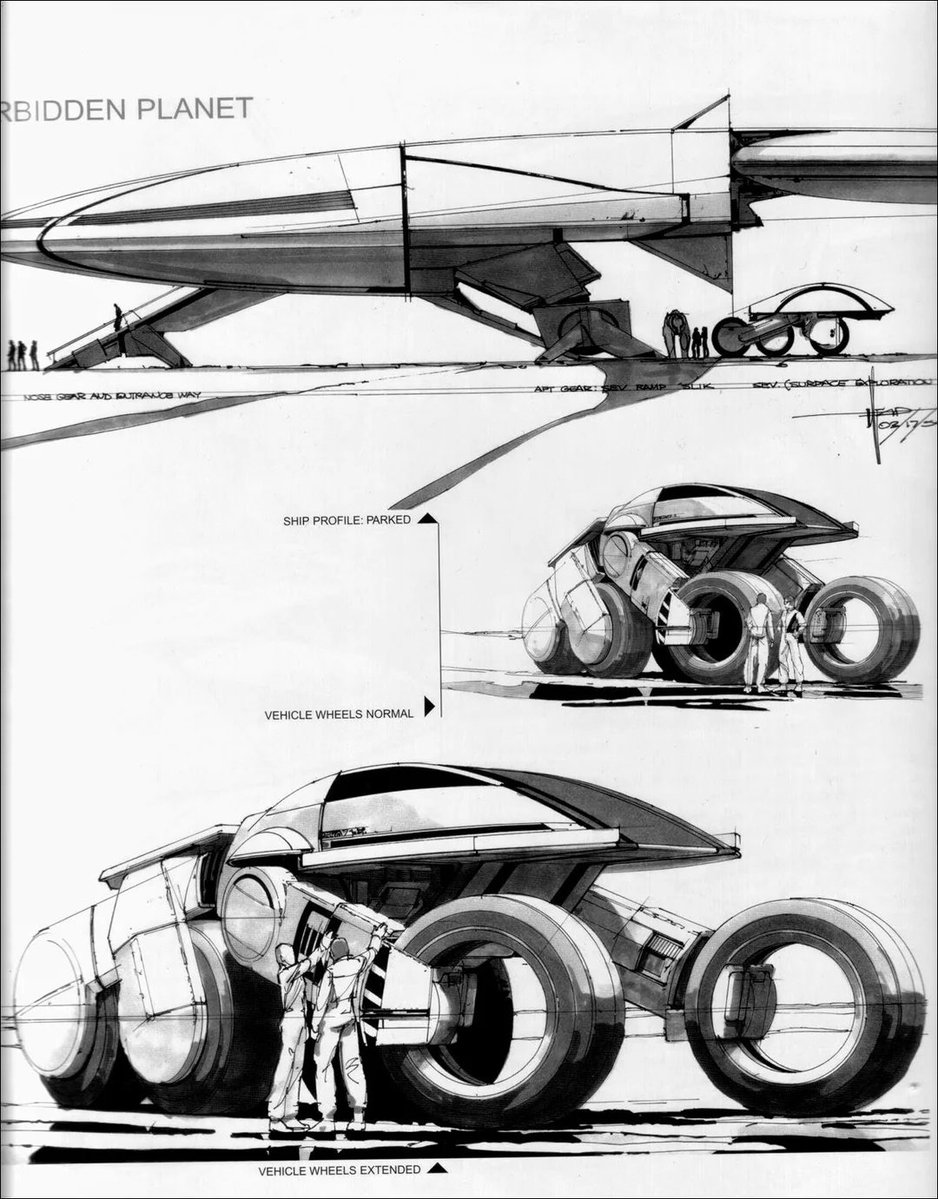 SciFiArchives's tweet photo. Concept Art from the FORBIDDEN PLANET Remake by Syd Mead https://t.co/p2ERKsZOUo