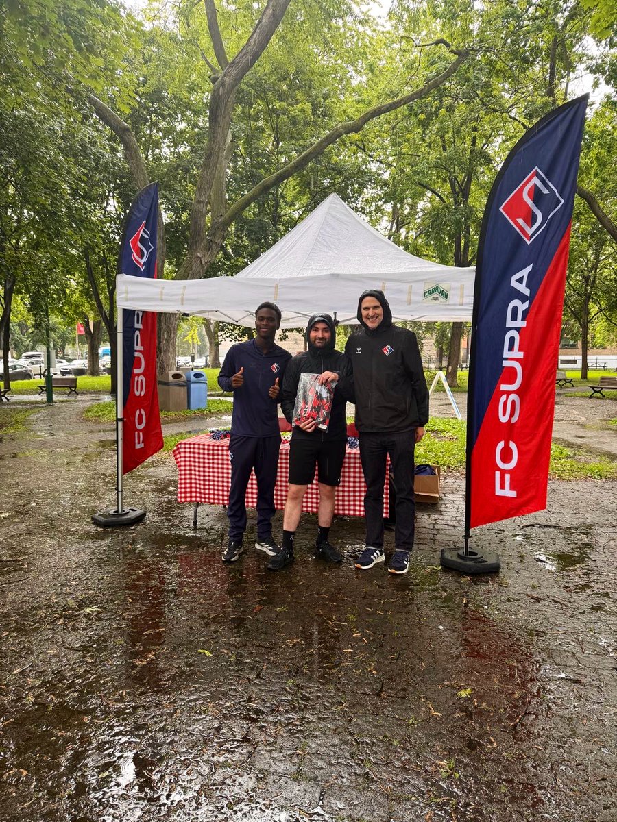 charliegamble__'s tweet photo. Stumbled across this stall in Little Italy, Montreal on our travels today.

Great to meet &amp; chat with Paul who is a key figure @fcsupraquebec. They are competing in their very first season of the @CPLsoccer 🇨🇦

Will be following the clubs journey &amp; expecting big things from them! https://t.co/hc7P7aBSnH