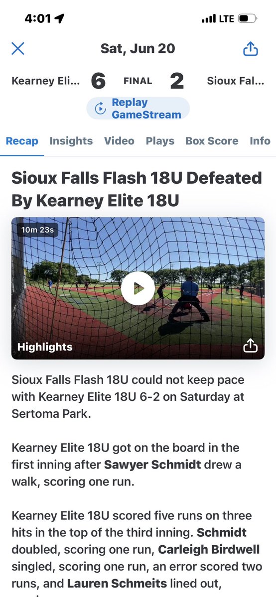 AhryanaD2027's tweet photo. not going to lie… we were on the struggle bus this morning but came back strong to go 2-1 in pool play and land a gold bracket appearance! When my team is locked in we are🔥🔥🔥
5 innings 11 K’s 1 walk 3 hits zero runs.  I love my team !! @Zoeybathke_10  @CoachErin3 https://t.co/tmgozO4PpJ