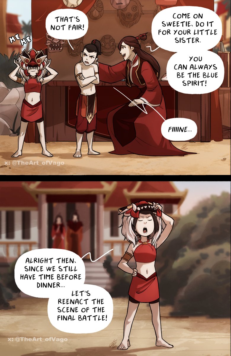 TheArt_ofVago's tweet photo. 🔥PART 2🔥
It's play time! Would Zuko ever want to play with her again?
#atla #zuko #azula #firenation #avatar #avatarcomics #firesiblings #firelord #avatarthelastairbender #firebenders #vago https://t.co/QLrzfFrBLp