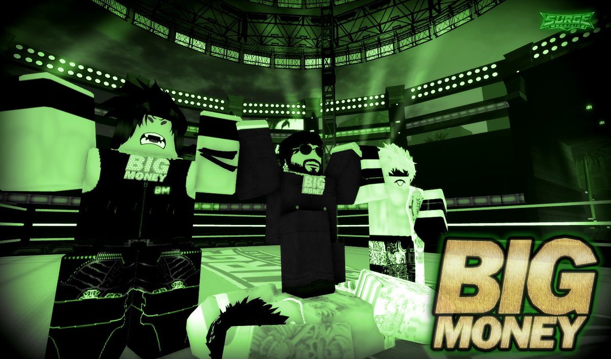 SurgeOnRoblox's tweet photo. 🤑 BIG MONEY 🤑

This past Wednesday on Uprising, Surge! C.O.O. @iAlecCanada orchestrated Luchi Kade's shocking attack on Phantom Cataclysm following their match. 

He called @luchisignature2 "BIG MONEY," and donned his infamous iced out chain alongside his protégé @alexthaagoat.

The Ro-Wrestling legend has made his intentions clear: use his power, status, and, of course, his money to help his associates reach the TOP of Surge! Wrestling.

#SURGE2026 #BigMoney
