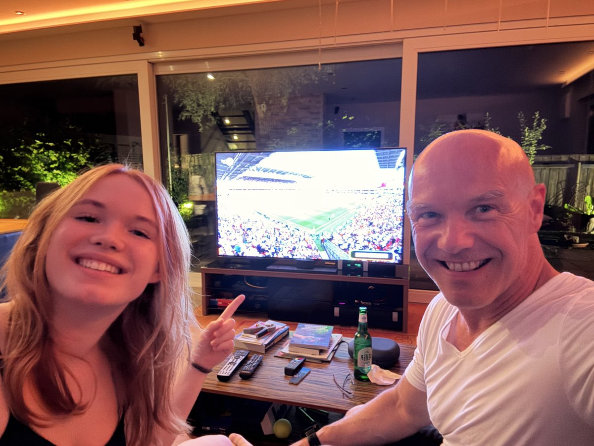 WilliDost's tweet photo. D + D (Daughter + Dad😄) celebrating German victory over Cote d‘Ivoire at FIFA WC https://t.co/gmG0IbzpDb