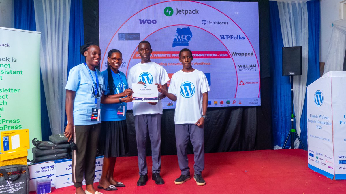 NoelineNandago's tweet photo. A second team from St. Denis Ssebugwawo SS Ggaba presenting their project “ AGRIHUB” an Agricultural Information & online Marketing platform at #WebsiteCompetitionUG developed by Kakande Acram S6 and Ssali Joseph S6. @Mwirian1911 @Yoast @WordPress @jetpack @SteveUG https://t.co/hxzkGBpNWU