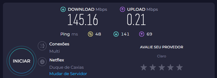 LeoShaddz's tweet photo. @ClaroBrasil @ClaroBrasil Tenho contratado 350m de internet, só estou recebendo cerca de 145 e a velocidade de upload esta ridícula de baixa. Tento obter suporte pelo Minha Claro mas quando clico no obter suporte aos produtos nada acontece. Por favor me ajudem, não me ignorem. https://t.co/MWqX4buXCE