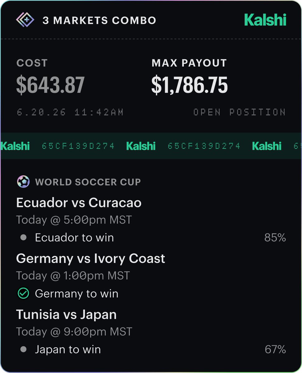 bigjevss's tweet photo. Ok ok we good two more games to go lol I might cash out after Ecuador’s W though #worldcup https://t.co/oEWQY1dV4I