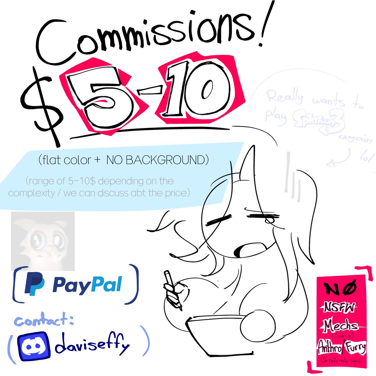 daviseffy's tweet photo. I’ll do probably only 2 Commission spots

(since this is my first time doing commissions,,,, gulp) https://t.co/dyB6zFQh8w