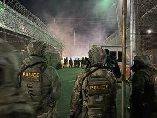 ICEgov's tweet photo. ICE Special Response Team operators were part of a specialized team from Salt Lake City deployed to New Jersey to work in coordination with ICE HSI and others to help create a safer area during the rioting earlier this month. https://t.co/BeE6qVQ8wt