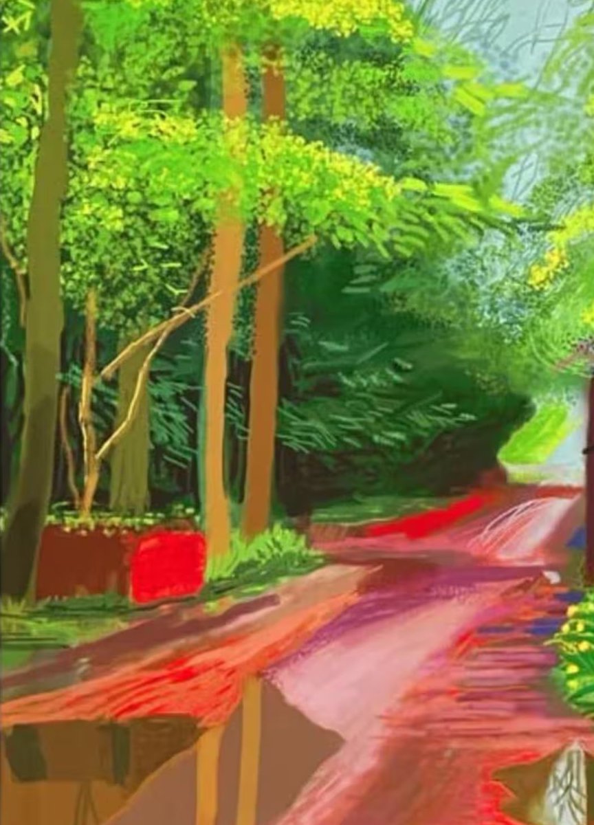 FegrdMuse's tweet photo. Lime and pink again: all that vitality and all that tenderness, side by side. 
#ColourMuse #DavidHockney https://t.co/FOt1oJmcUO