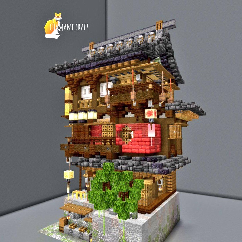 chamame_0106's tweet photo. 建築no.232
旅館
新ブロックを使ってみた。鮮明な赤で好き。新MOBは照明にしたり、吊り下げて風鈴イメージの装飾に🎐
#Minecraft
#Minecraftbuilds https://t.co/EiTb8q31xh